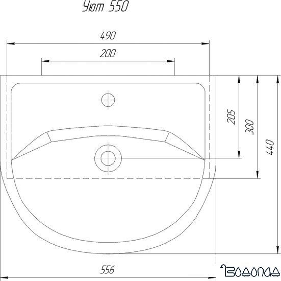 Умывальник Rosa Уют 550 55.6x44 фото 2
