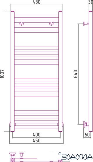 Полотенцесушитель Сунержа Модус 1000x400 00-0250-1040