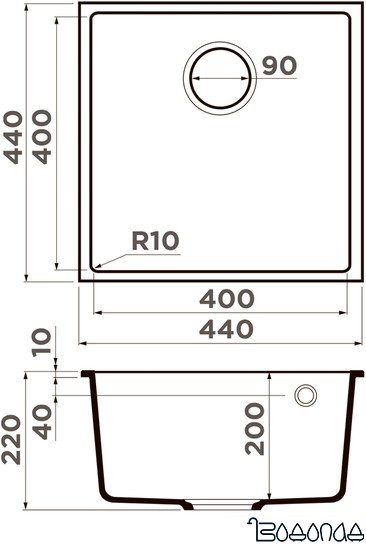 Кухонная мойка Omoikiri Bosen 44-U DC (темный шоколад)