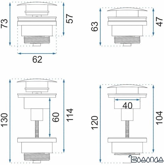 Донный клапан Rea Klik-Klak REA-A8585 (матовое золото)