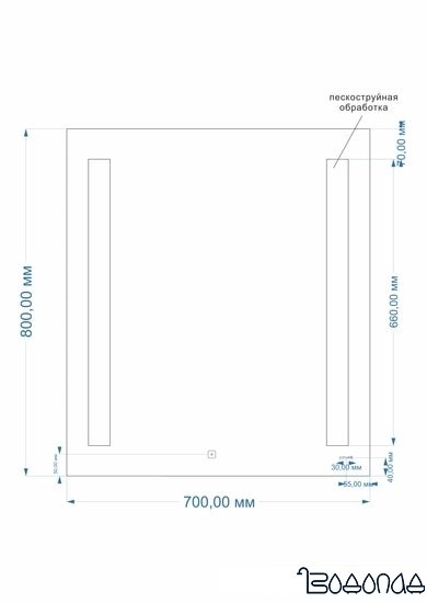Cersanit Зеркало Led 020 base 70x80 фото 4