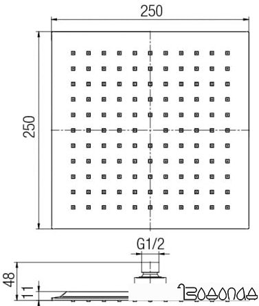 Верхний душ Valvex Carre Black 2445980 фото 2