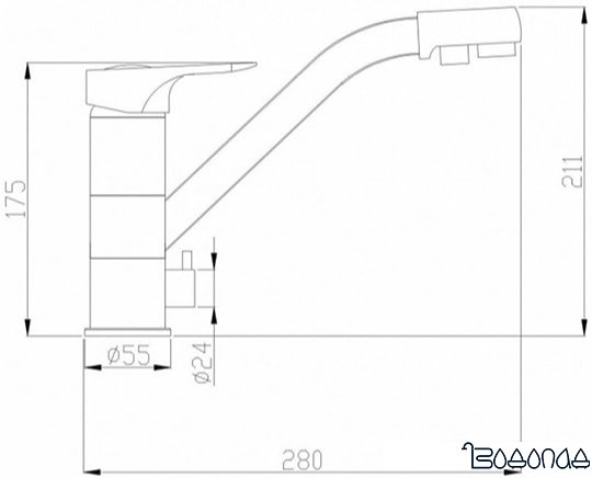 Смеситель ZorG SH 321 (черный/хром)