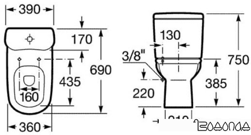 Бачок для унитаза Roca Giralda 341469000