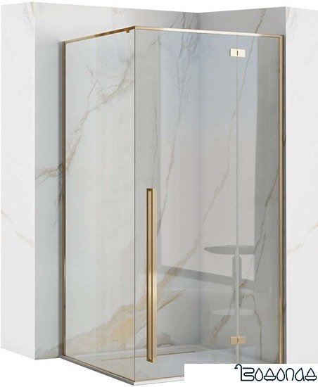 Душевой уголок Rea Fargo 100х80 (золото/прозрачное стекло)