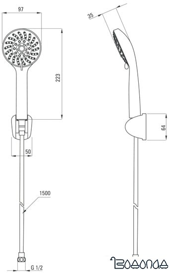 Душевой гарнитур Deante Avis NGV N41K