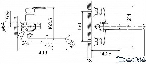 Смеситель IDDIS Ray RAYSBL2i10WA фото 3