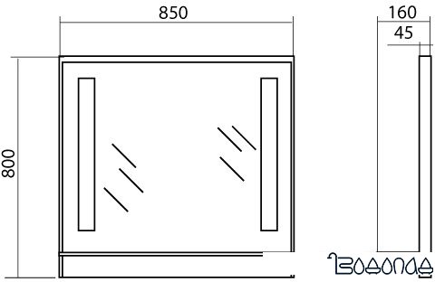 Аква Родос Милано 85 Зеркало