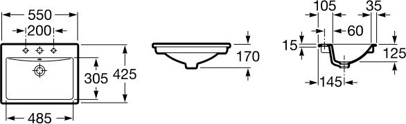 Умывальник Roca Diverta 55x42.5 (327116000)