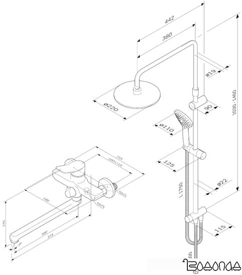 Душевая система AM.PM X-Joy F40885A94