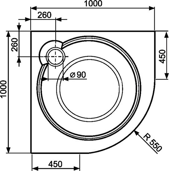 Душевой поддон Roltechnik Rondo 100 100x100 (черный)