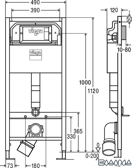 Инсталляция для унитаза Viega Prevista Dry 8524 771 973