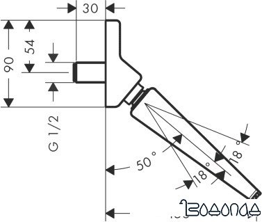 Верхний душ Hansgrohe Raindance Rainfall Stream 150 [26443000]