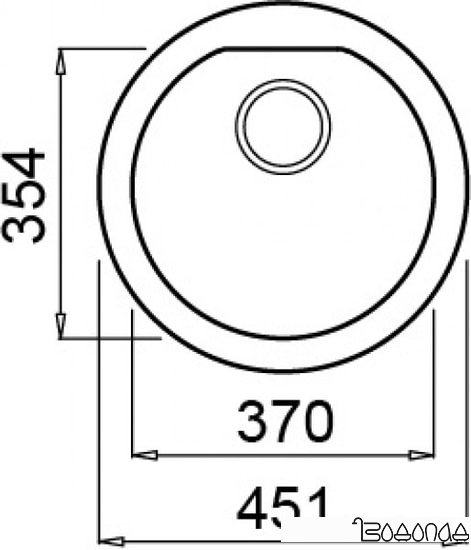 Кухонная мойка Elleci Fox Round Bianco Pietra 52 Кухонная мойка Elleci Fox Round Bianco Pietra 52