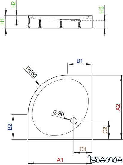 Душевой поддон Radaway Patmos A 90x90 [4S99155-03]