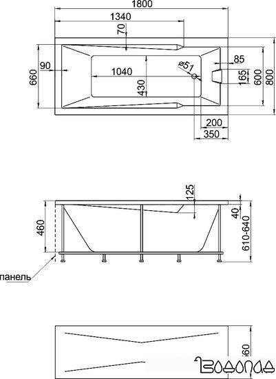 Ванна 1Марка Raguza 180x80