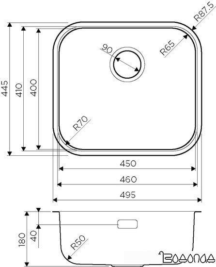 Кухонная мойка Omoikiri Omi 49-U IN фото 4