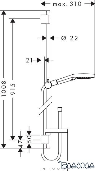 Душевой гарнитур Hansgrohe Raindance Select S 26633400 (белый/хром) фото 3