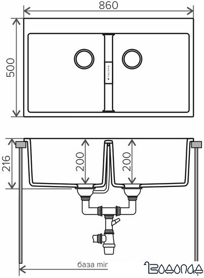 Кухонная мойка Tolero Loft TL-862 (белый) Кухонная мойка Tolero Loft TL-862 (белый)