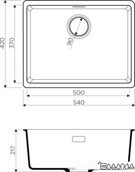 Кухонная мойка Omoikiri Kata 54-U-DC