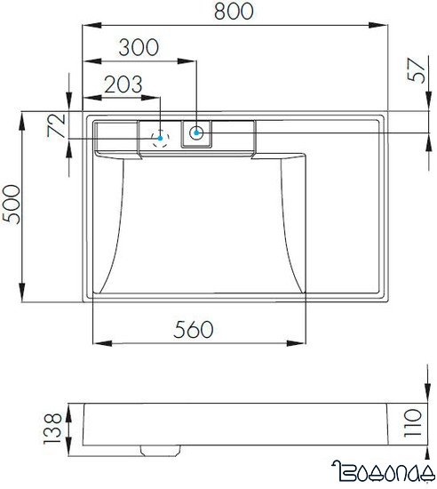 Умывальник Акватон Рейн 80 1A72113KRW010 фото 4