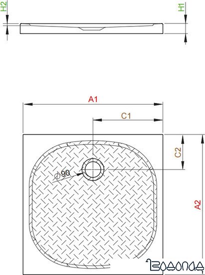 Душевой поддон Radaway Zantos C 80x80 [M3ZNC8080-06]