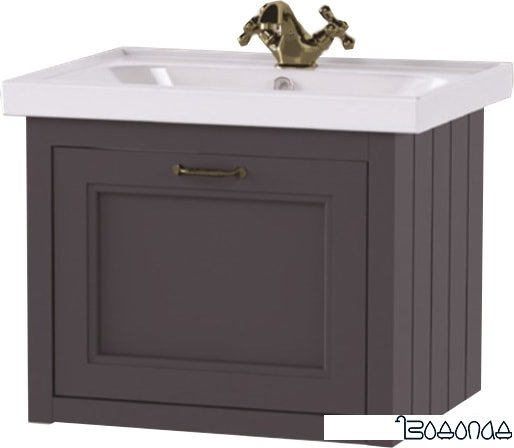 Аква Родос Тумба с умывальником Waterford 1-Box 60 консольная (антрацит)