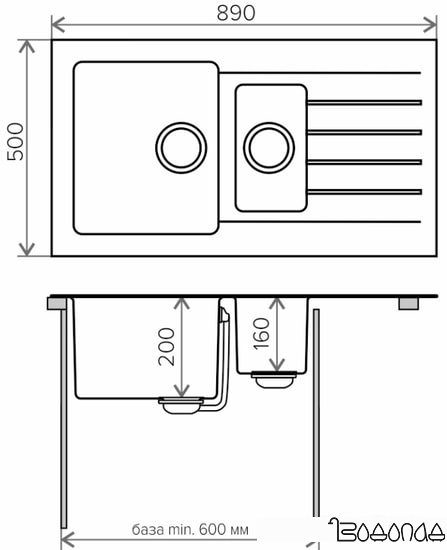 Кухонная мойка Tolero TTS-890К (черный 911)