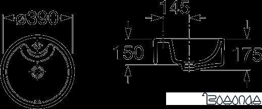 Умывальник Roca Terra 39x39 (32722T000)