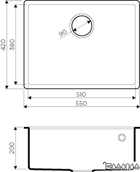Кухонная мойка Omoikiri Tedori 54-U-DC (темный шоколад)