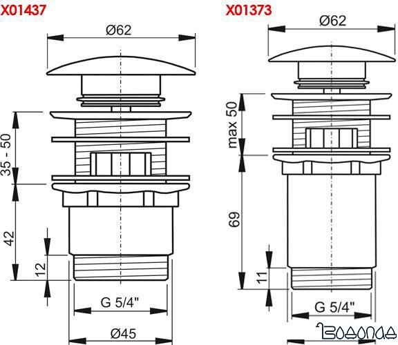 Донный клапан Ravak X01373
