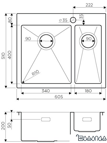 Кухонная мойка Omoikiri Akisame 60-2 IN-L фото 2