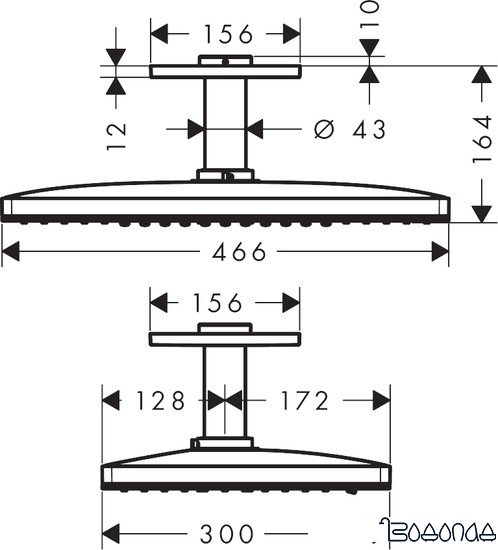 Верхний душ Hansgrohe Rainmaker Select 460 3jet 24006600 (черный/хром)