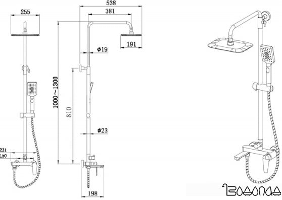Душевая система Bravat Arden F6351385CP-A1-RUS фото 2