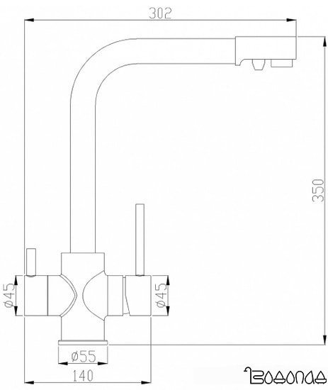 Смеситель ZorG SH 552 BLACK CR