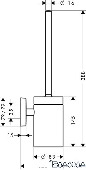 Ершик для унитаза Hansgrohe PuraVida 41505000 фото 2