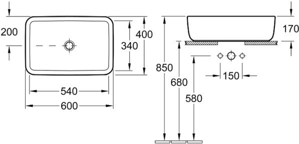 Умывальник Villeroy & Boch Architectura 60x40 [412760]