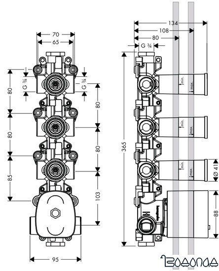 Скрытый механизм Axor 10750180