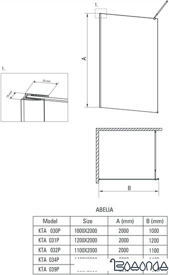 Душевая стенка Deante Abelia 110 KTA 032P (хром/прозрачное) фото 4