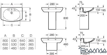 Умывальник Roca Dama Senso 325511000