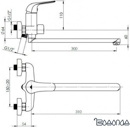 Смеситель Rubineta Lima-11/C LI11CK08