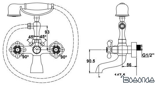 Смеситель Kaiser Carlson Style [44322-1] фото 2