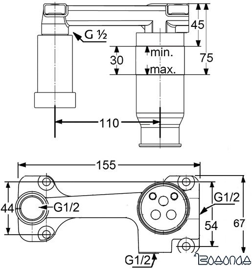 Скрытый механизм Kludi Для настенного смесителя 38243