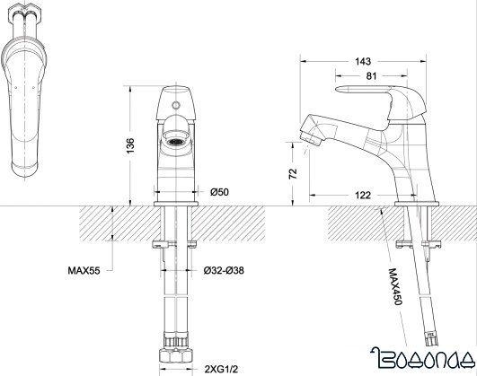 Смеситель Bravat Simple [F1135193CP-RUS]