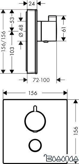 Смеситель Hansgrohe ShowerSelect Highflow 15735600 (черный/хром)