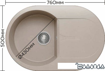 Кухонная мойка Polygran Atol-760 (белый хлопок 36) Кухонная мойка Polygran Atol-760 (белый хлопок 36)
