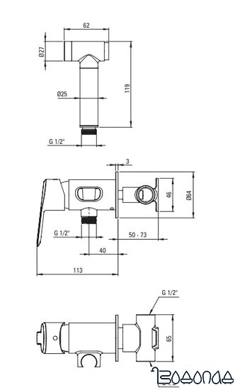 Гигиенический душ Deante Arnika BQA Z34M фото 3