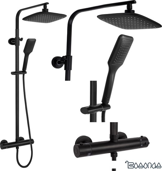 Душевая система Rea Tom Black REA-P7101