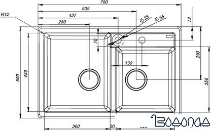 Кухонная мойка IDDIS Vane G V24S782i87 Кухонная мойка IDDIS Vane G V24S782i87