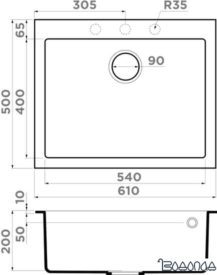 Кухонная мойка Omoikiri Bosen 61-BE (ваниль)
